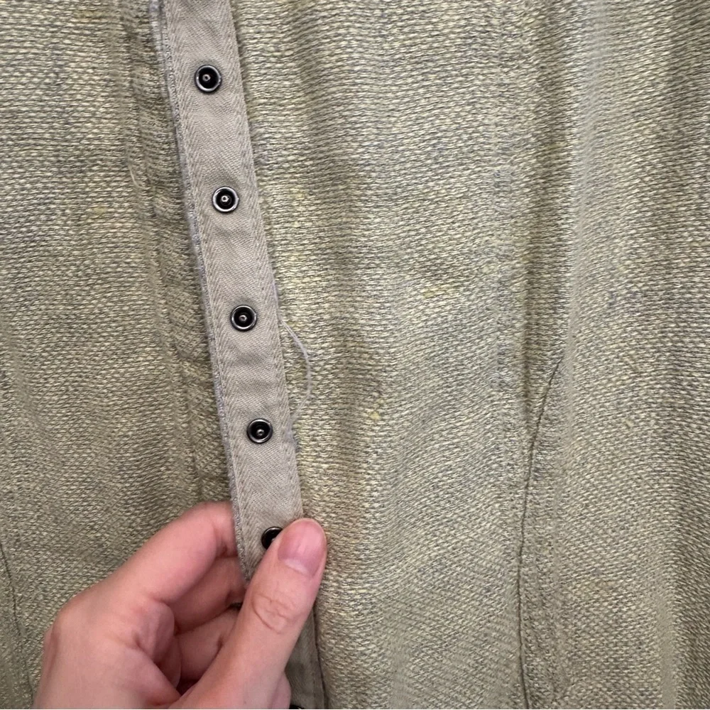 FLAX Linen Snap Front Jacket Size Medium